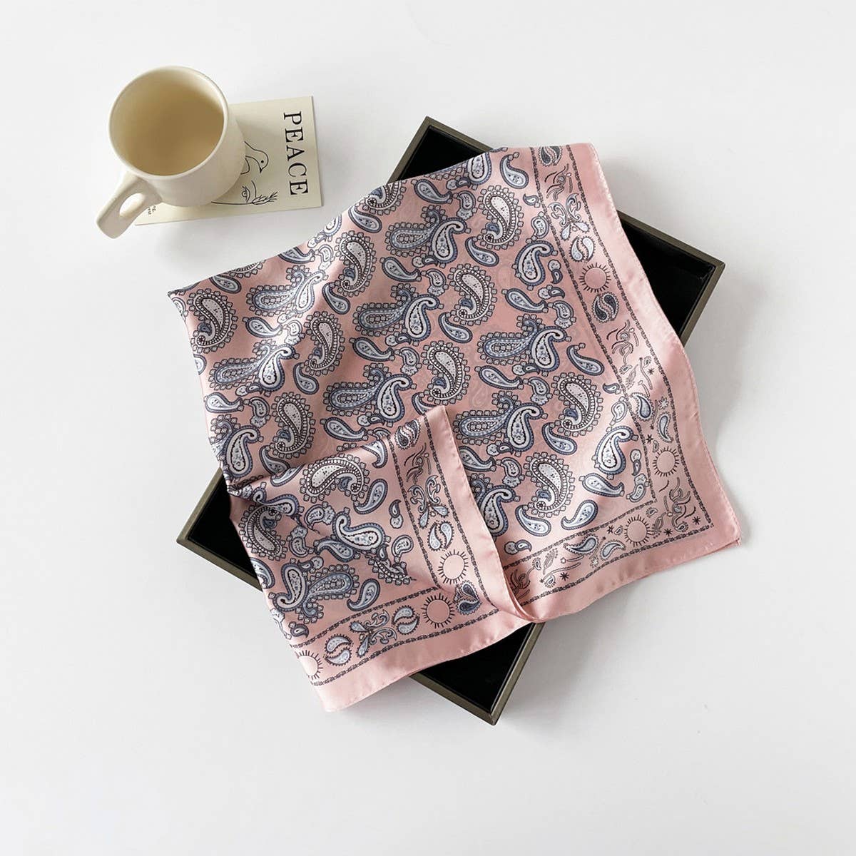 Paisley Satin Square Scarf – 70cm