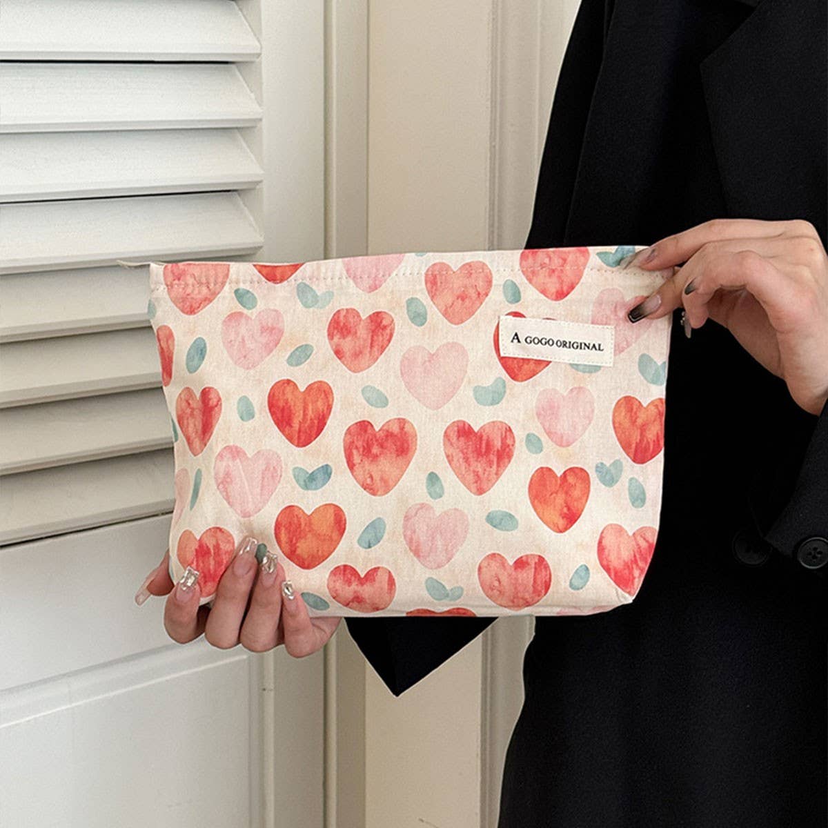 Cute Heart Cosmetic Bag