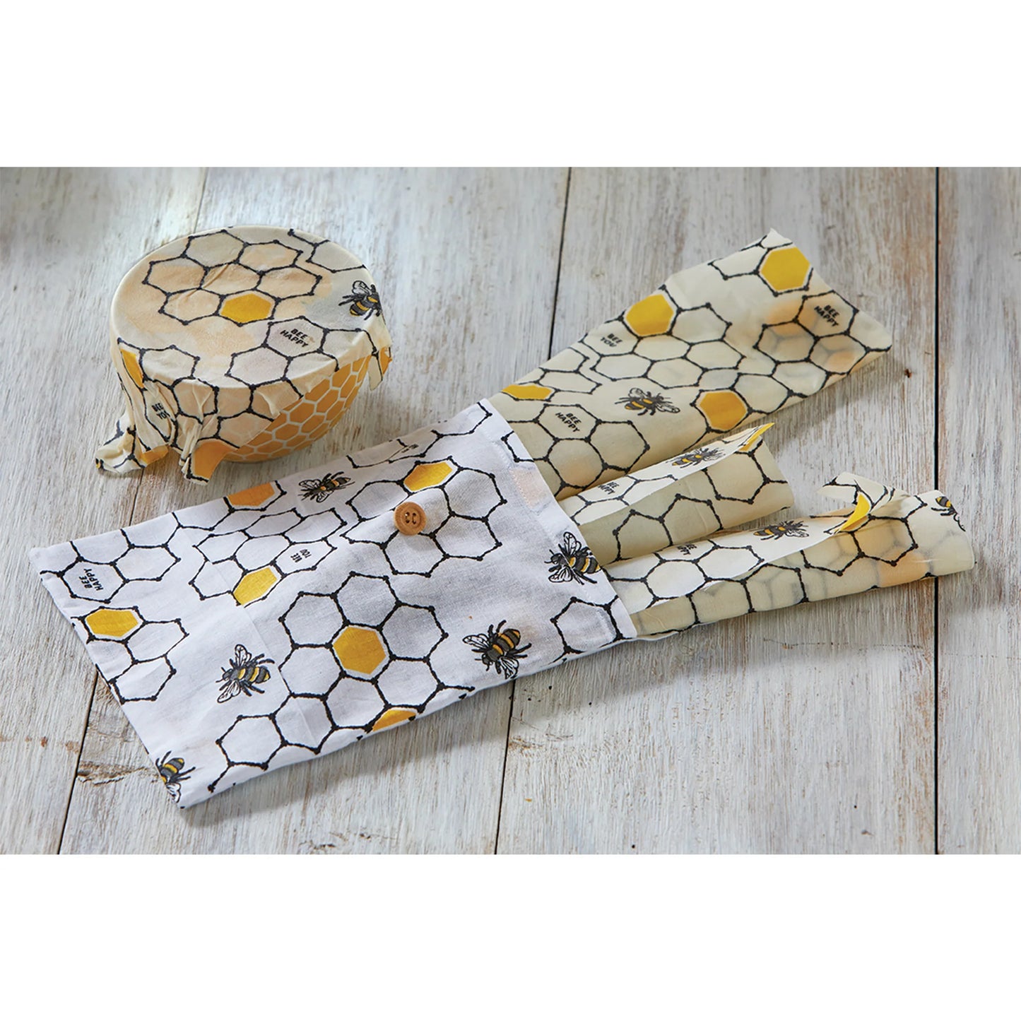 Bee Happy Beeswax Cotton Wrap Set Of 3