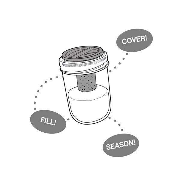 Jarware Salt and Pepper Shaker for Regular Mouth Mason Jar