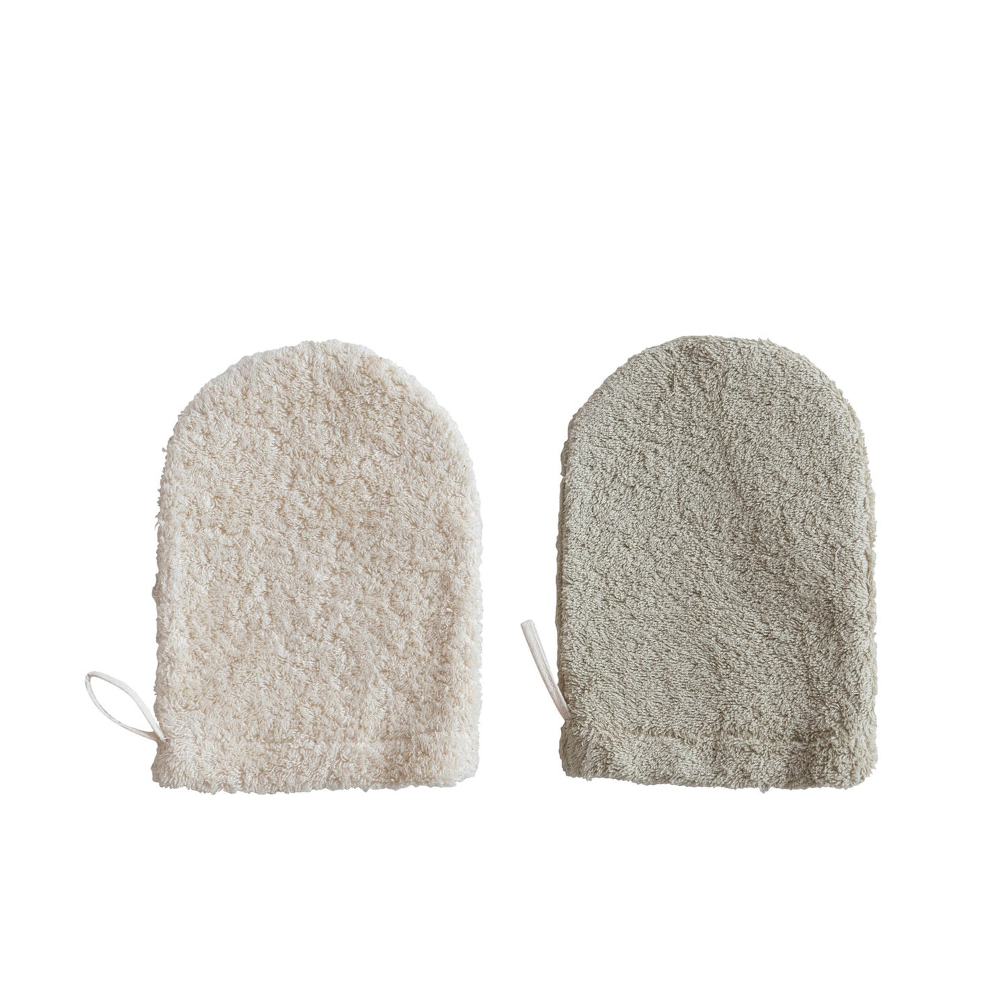 Cotton Terry Cloth Shower Mitt w/ Loop, 2 Colors