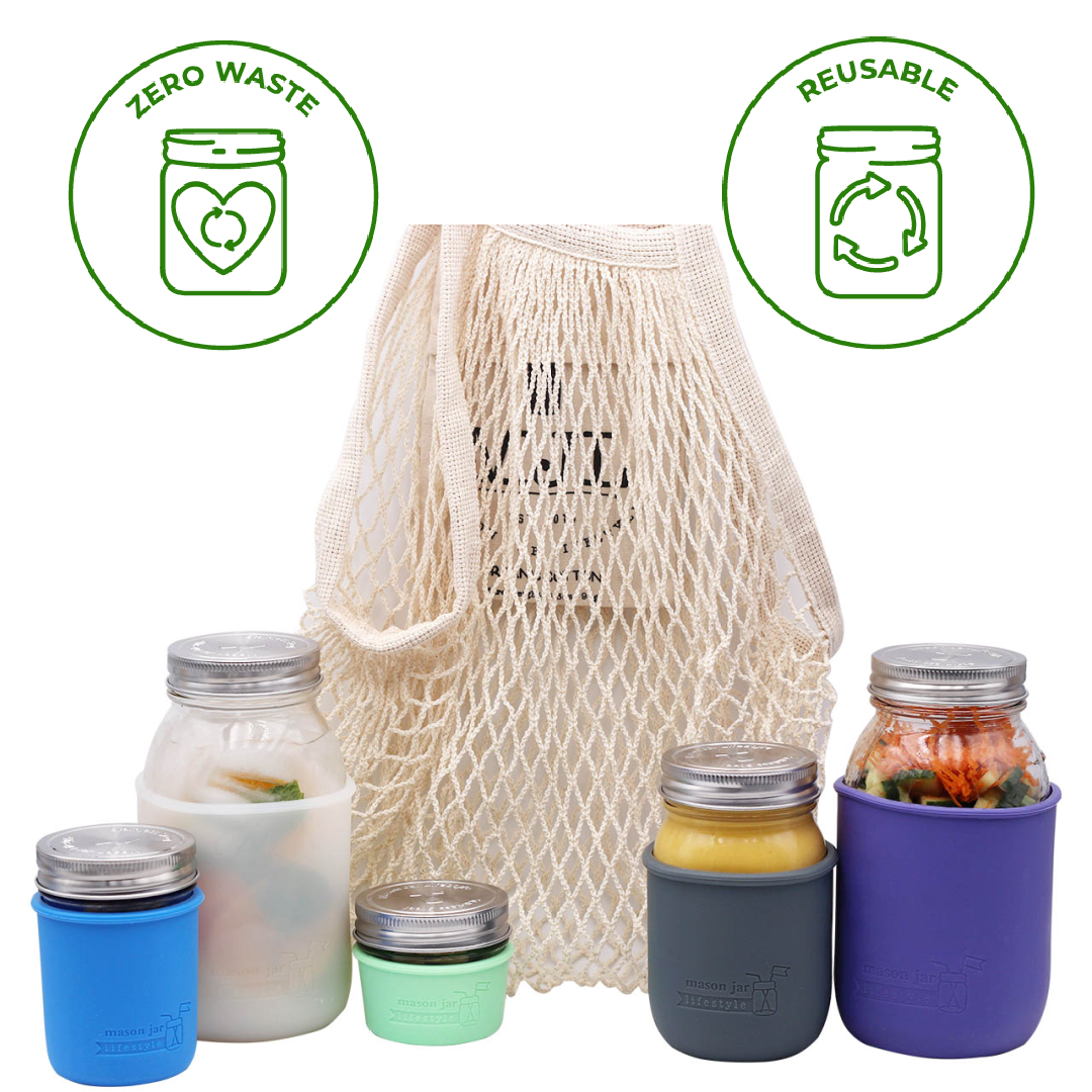 Organic Cotton String Tote Bag with Pocket
