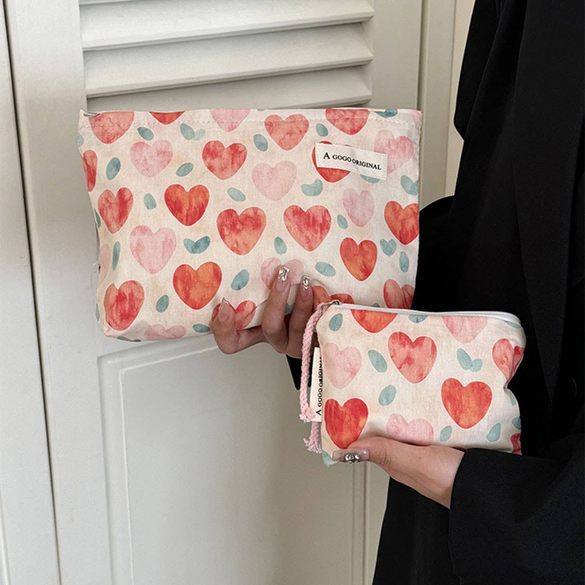 Cute Heart Cosmetic Bag