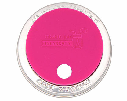 Silicone Straw Hole Tumbler w/ Stainless Steel Band for Jars