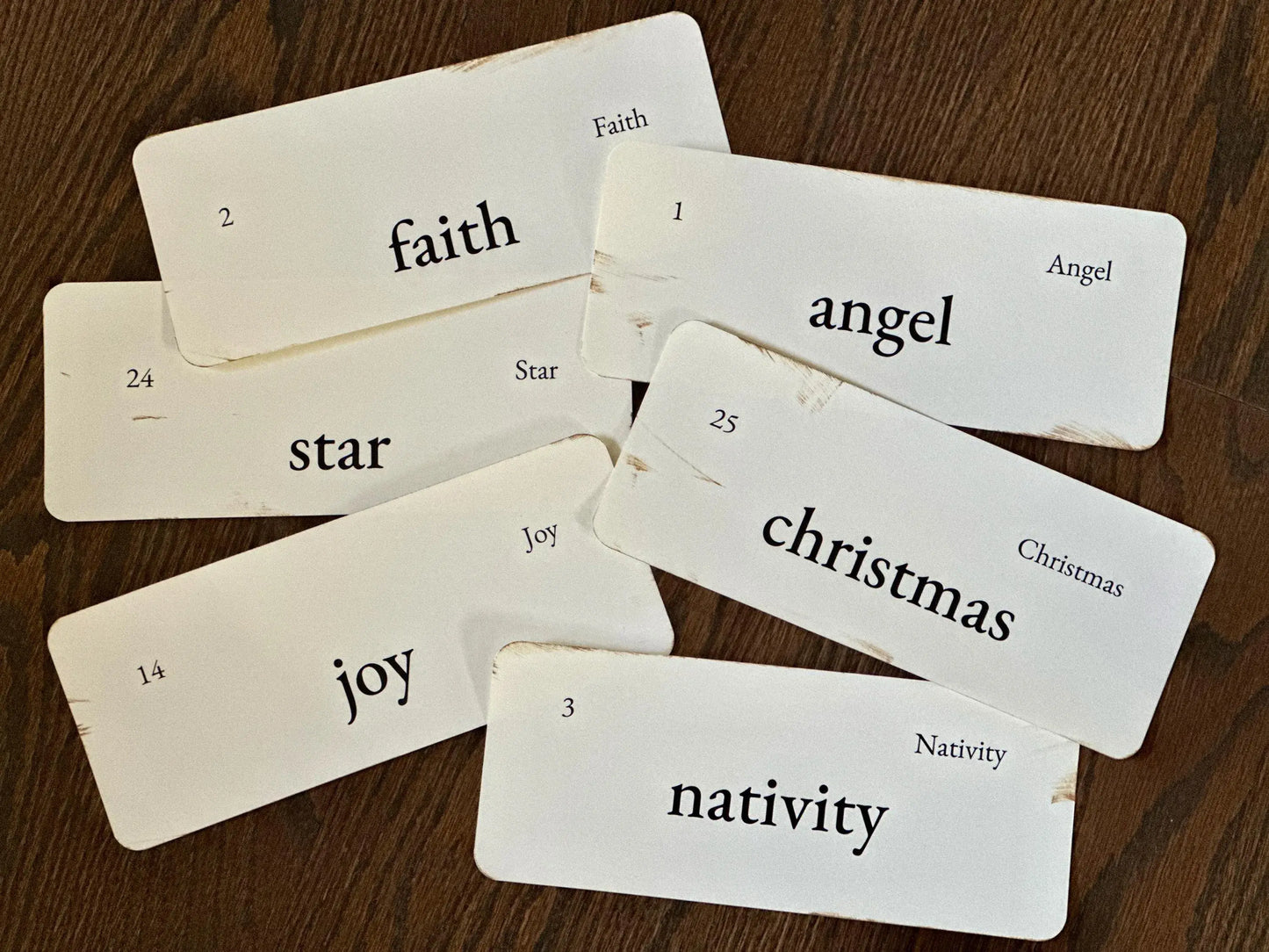 Handmade Vintage Inspired Seasonal Christmas Flashcards 