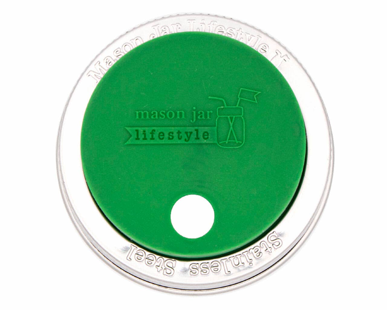 Silicone Straw Hole Tumbler w/ Stainless Steel Band for Jars