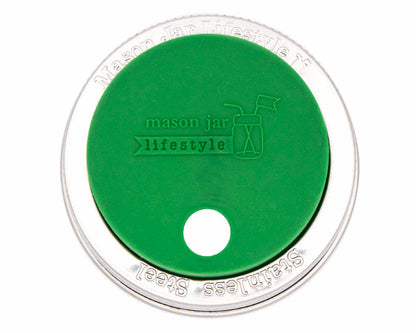 Silicone Straw Hole Tumbler w/ Stainless Steel Band for Jars