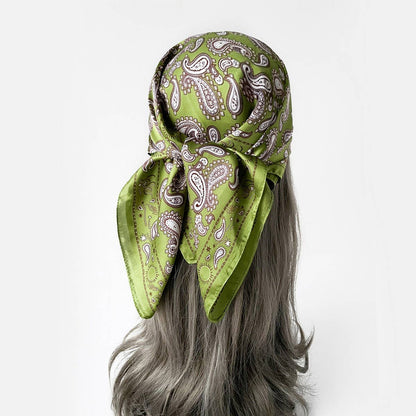 Paisley Satin Square Scarf – 70cm