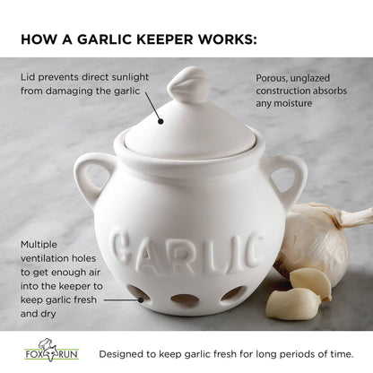 White Ceramic Garlic Keeper
