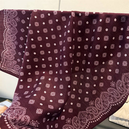 Paisley Herringbone Pattern Silk Scarf_CWASC03316