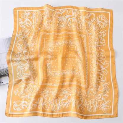 27in Paisley Lace Print Satin Square Scarf Women_CWASC1435