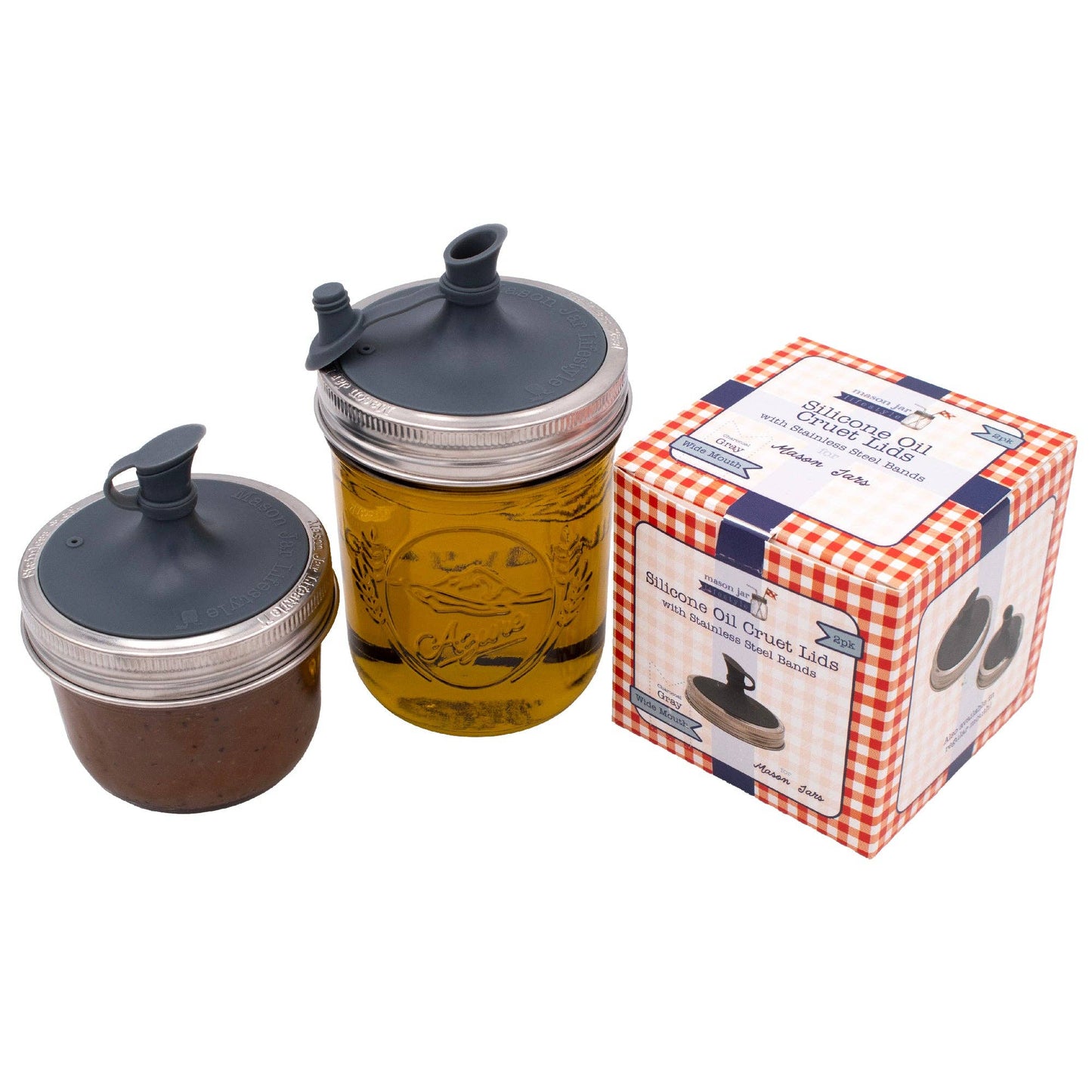 Silicone Oil Cruet Pour Lid for Mason Jars