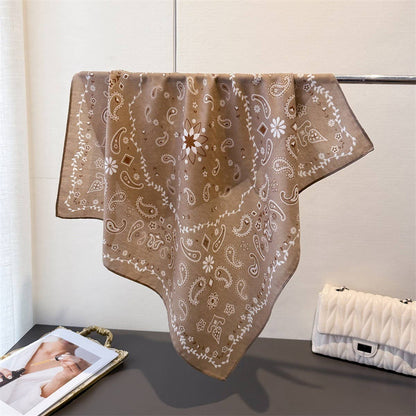 Elegant Herringbone Faux Silk Square Wrap Scarf_CWASC03441