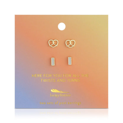 Earring Set - Pretzel + Bar - TWIST