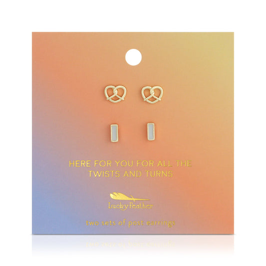 Earring Set - Pretzel + Bar - TWIST