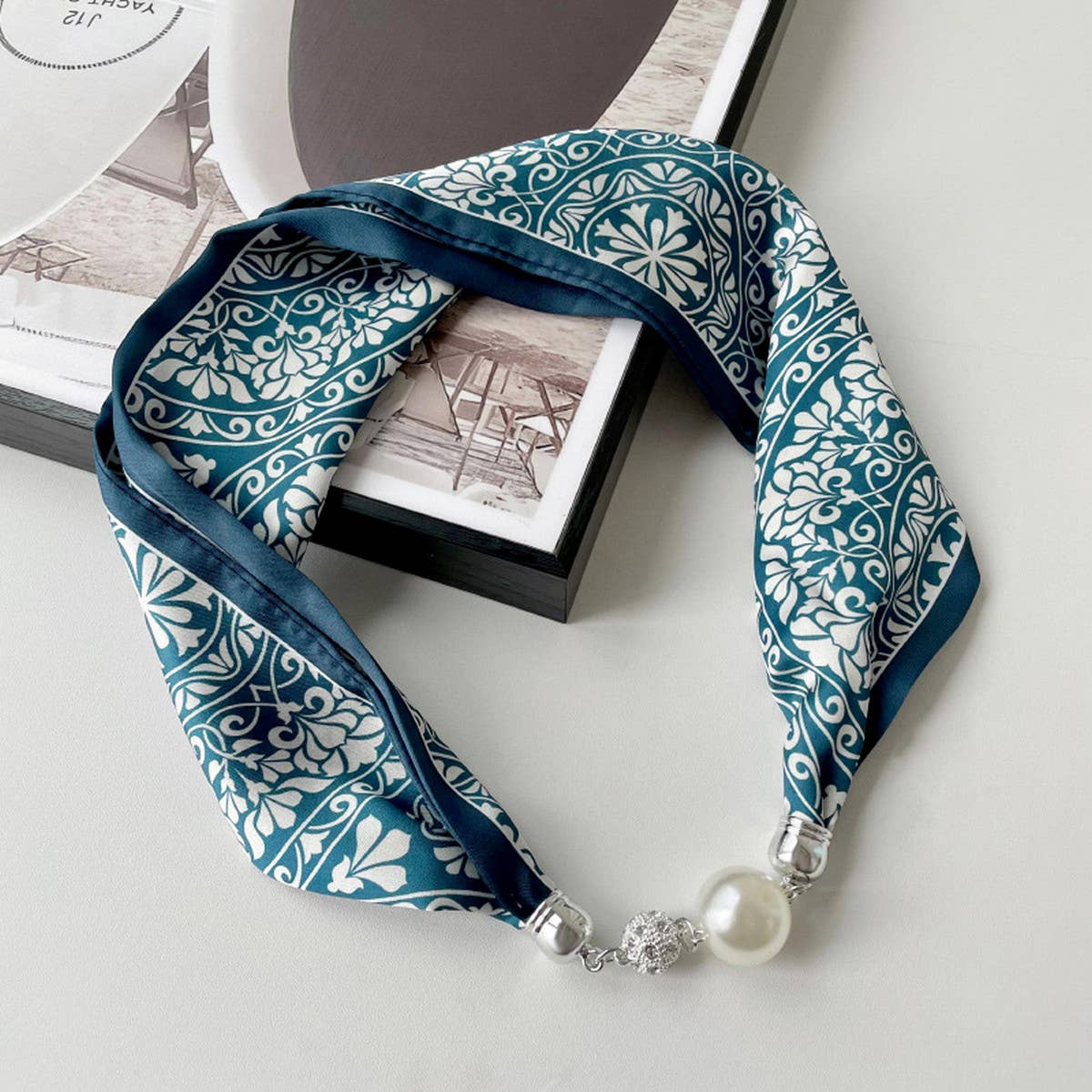 Magnetic Silk Scarf Necklace – Elegant Neck Wrap_CWASC0752