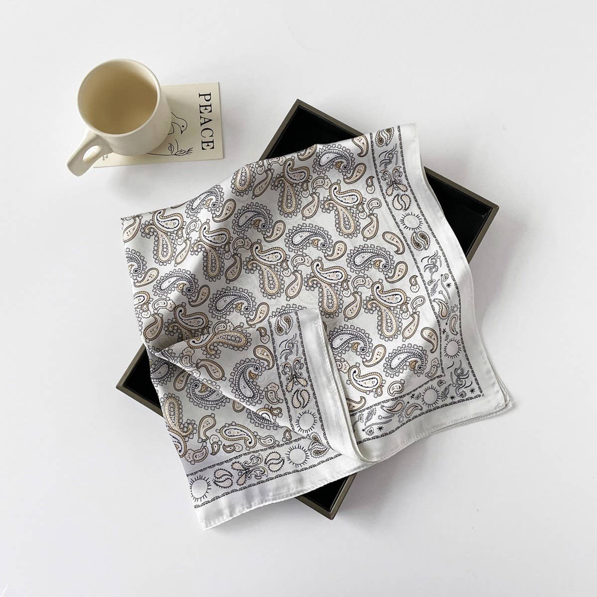 Paisley Satin Square Scarf – 70cm