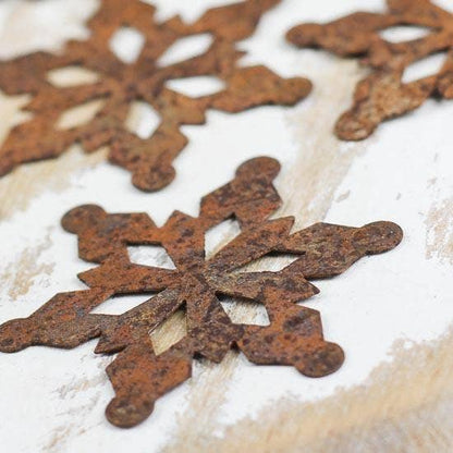 2" Rusty Tin Snowflake Cutouts