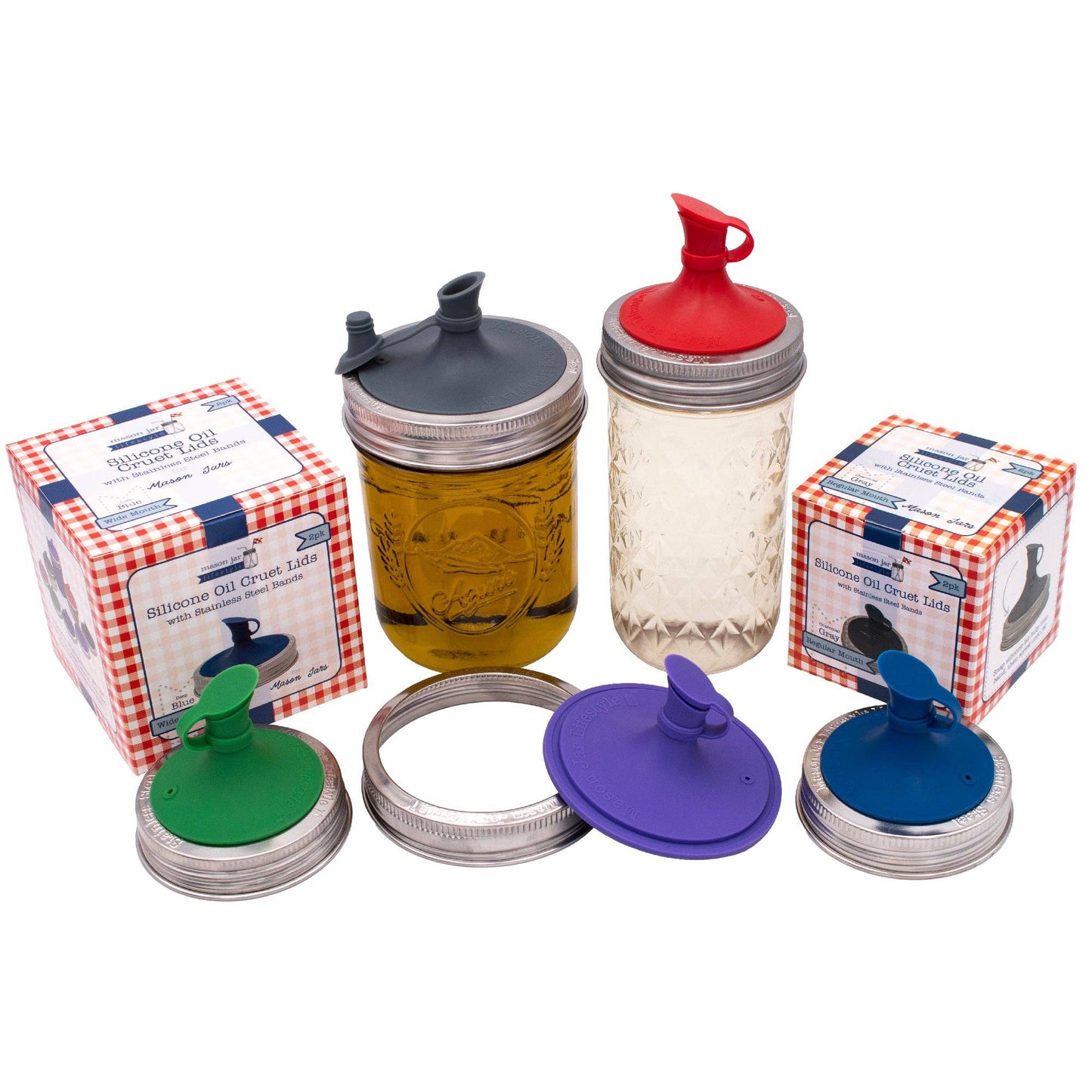 Silicone Oil Cruet Pour Lid for Mason Jars
