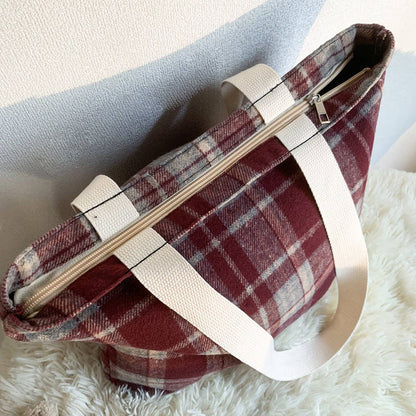 COLOR PLAID VERSATILE SHOULDER BAG