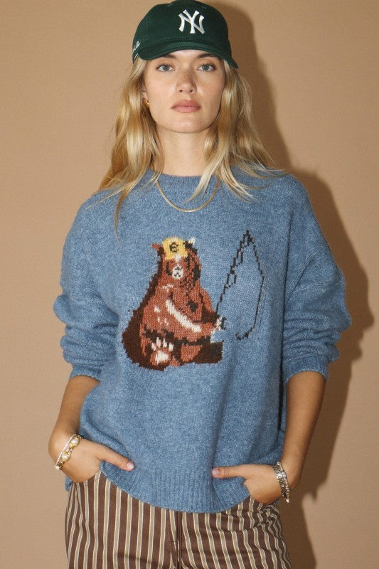 Bear Fishing Sweater