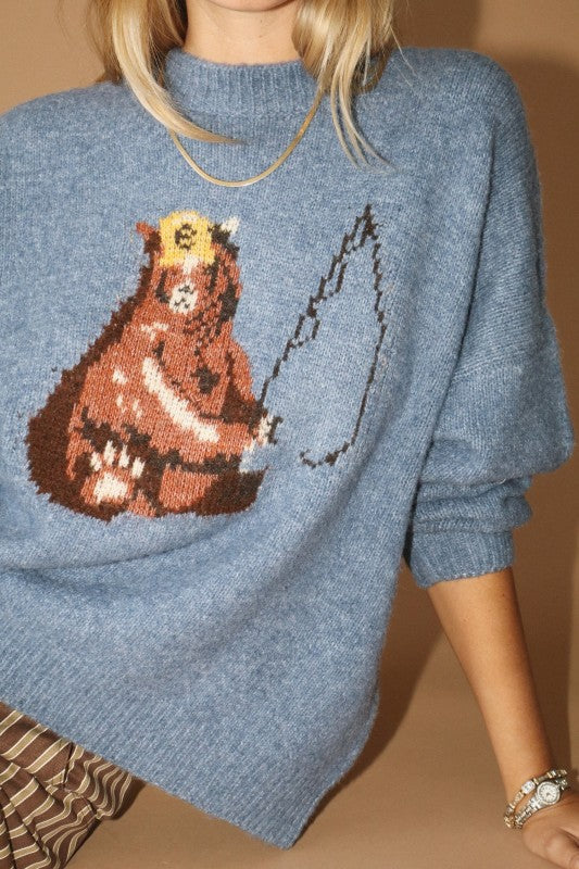 Bear Fishing Sweater