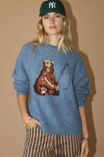 Bear Fishing Sweater