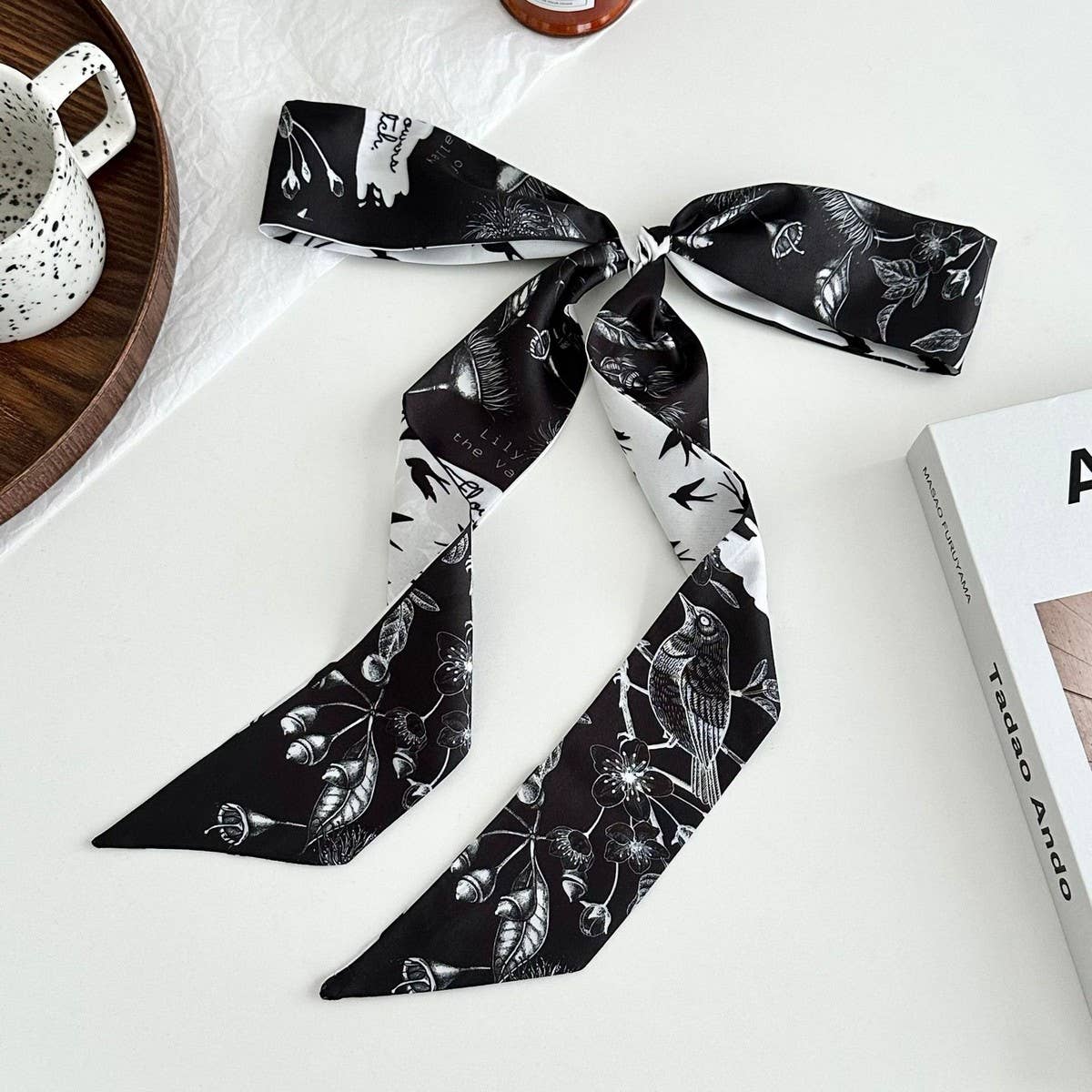 Long Polka Dot Paisley Scarf Bandana Wrap Tie_CWASC03025