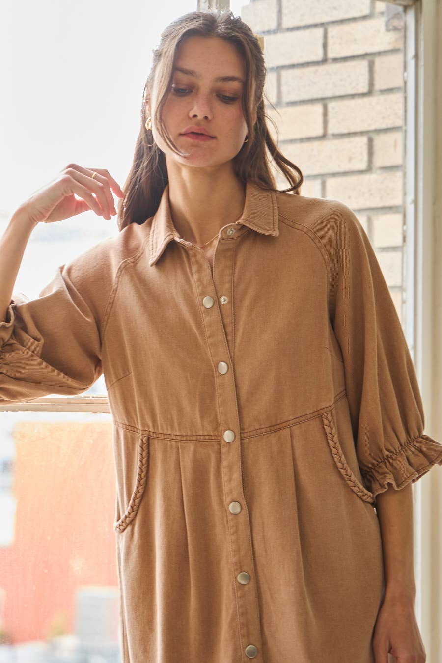 Washed Color Denim Dress