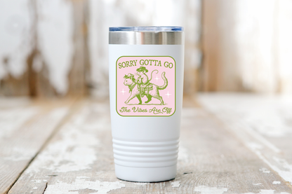 Sorry Gotta Go The Vibes Are Off Sticker - mouse, cat, west