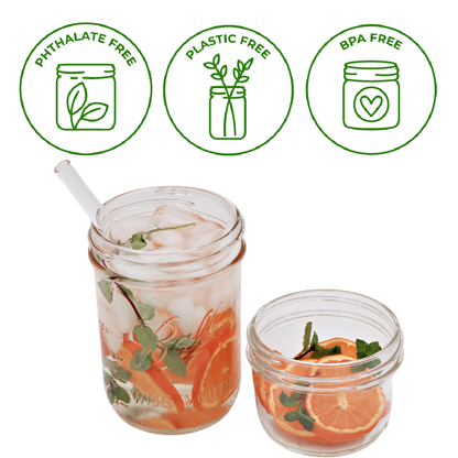 Medium Glass Straws for Pint Mason Jars