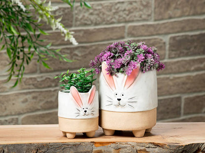 Lg Bunny w/Ears Planter-5.5"H-863