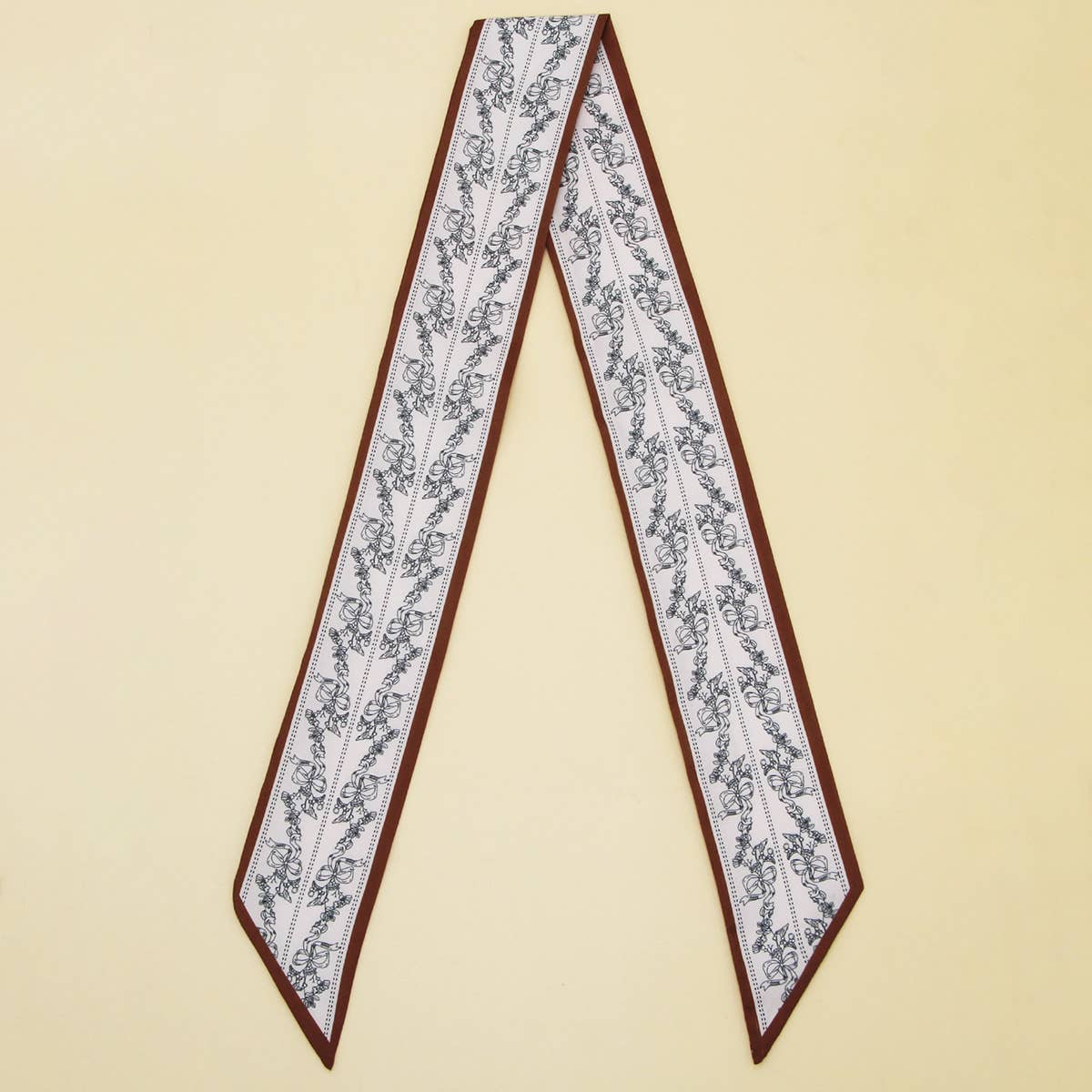 Letter Floral Twilly Scarf – Hair Ribbon & Bag Tie_CWASC0095