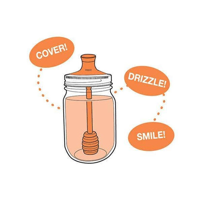 Jarware Honey Dipper Lid for Regular Mouth Mason Jar