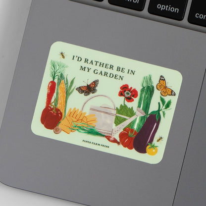 I'd Rather Be In My Garden Decal Sticker