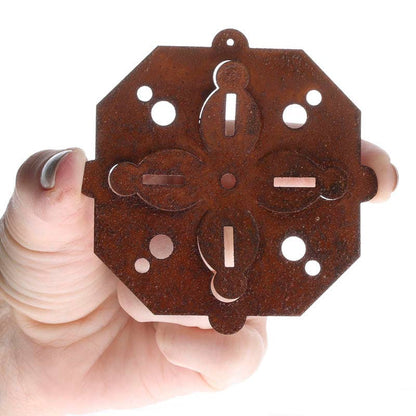 3-1/4" Rusty Tin Dimensional Snowflakes