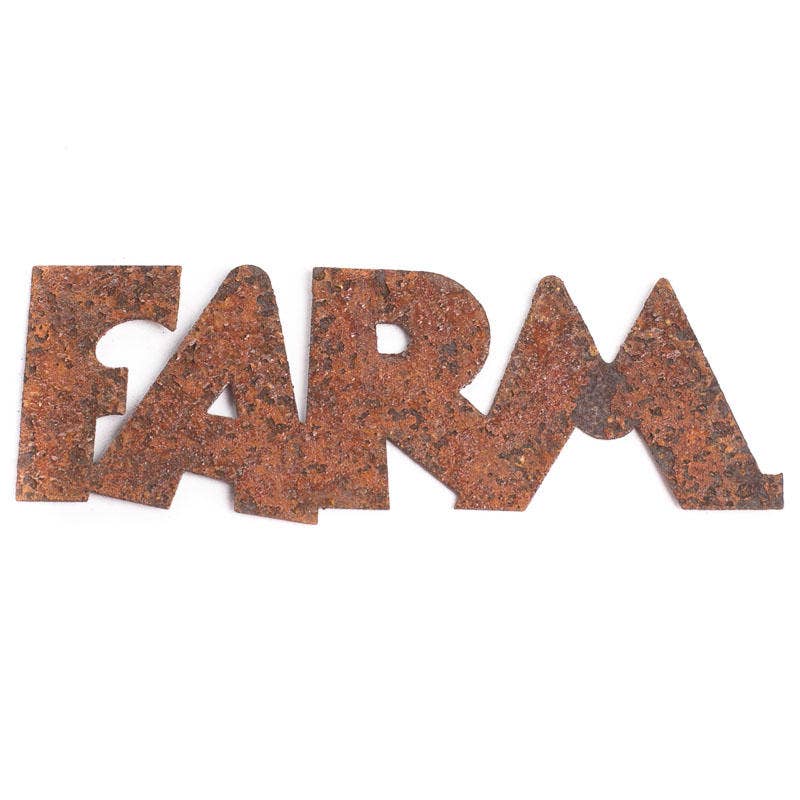 4-1/2" Rusty Tin "Farm" Word Cutout