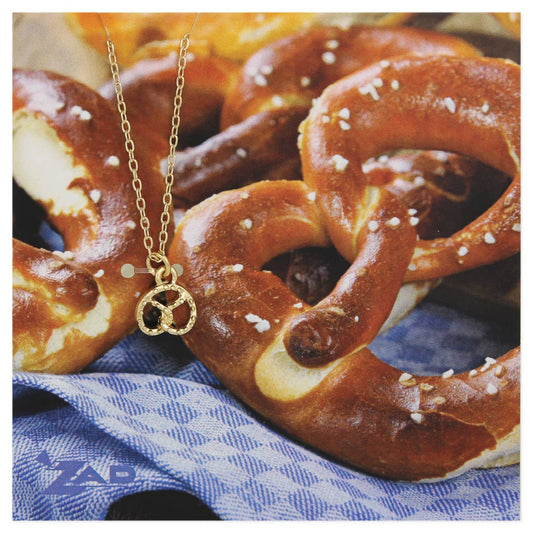 Gold Pretzel Charm Necklace