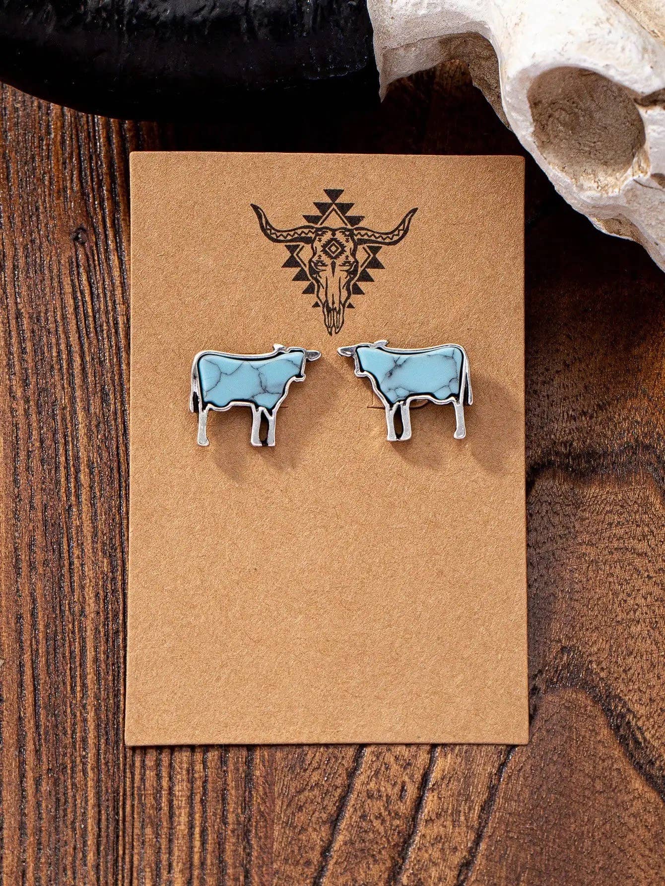 Turquoise Goat - Stud Earrings