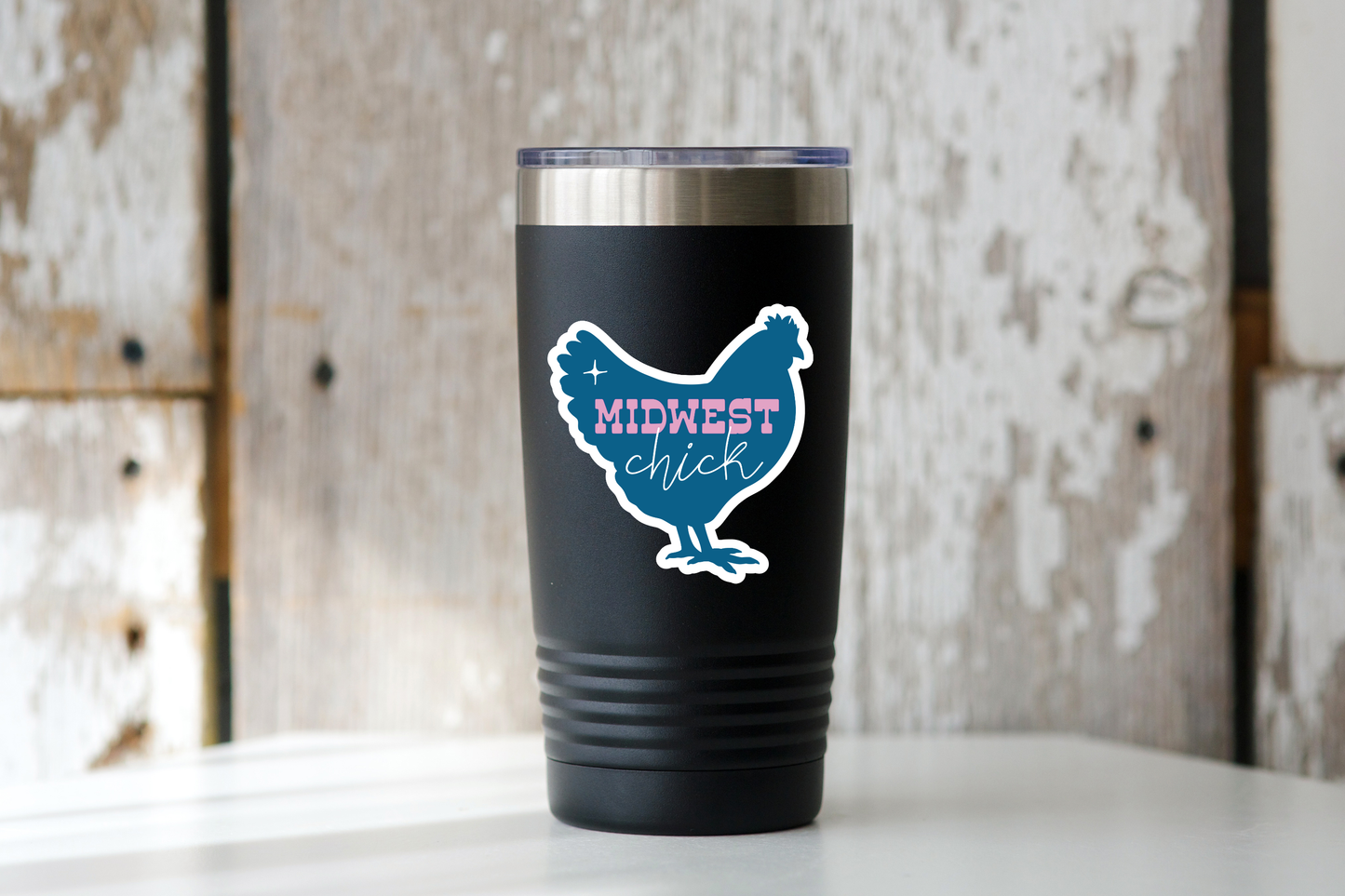 Midwest Chick Sticker - state, home, local, girl, chicken