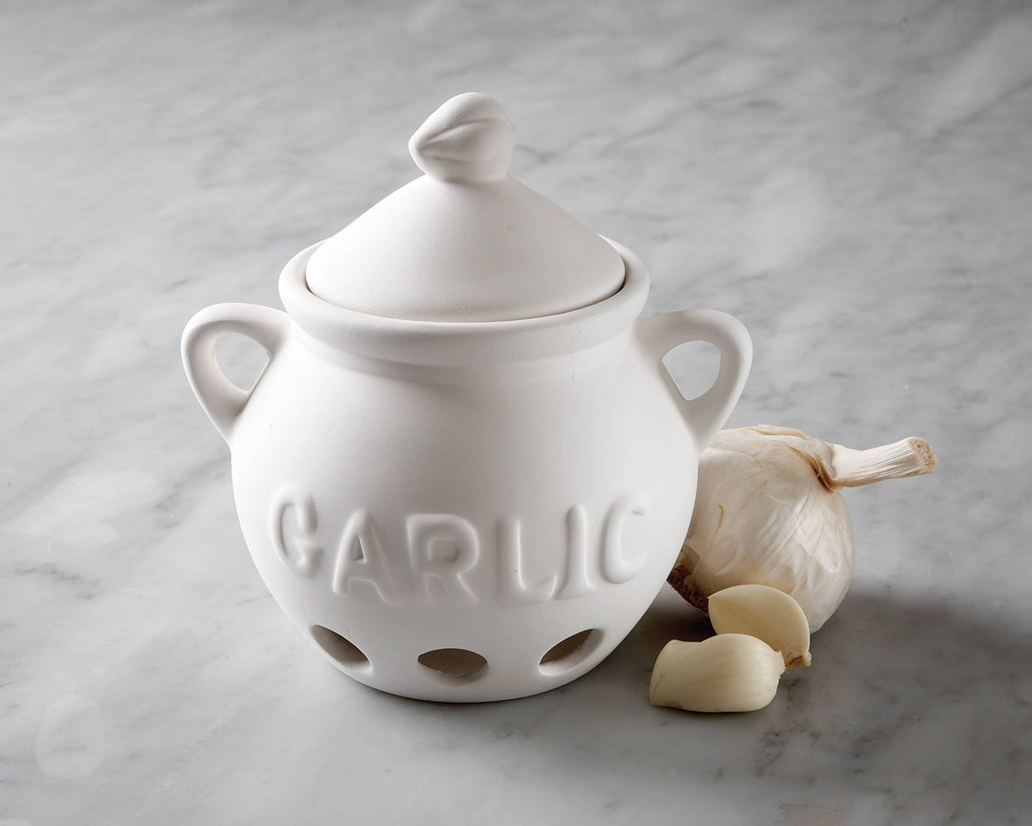 White Ceramic Garlic Keeper