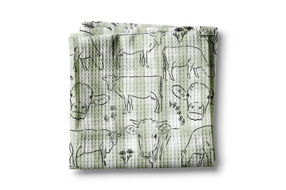 Cow Dairy Farmhouse Rustic Homestead Kitchen Towel Waffle