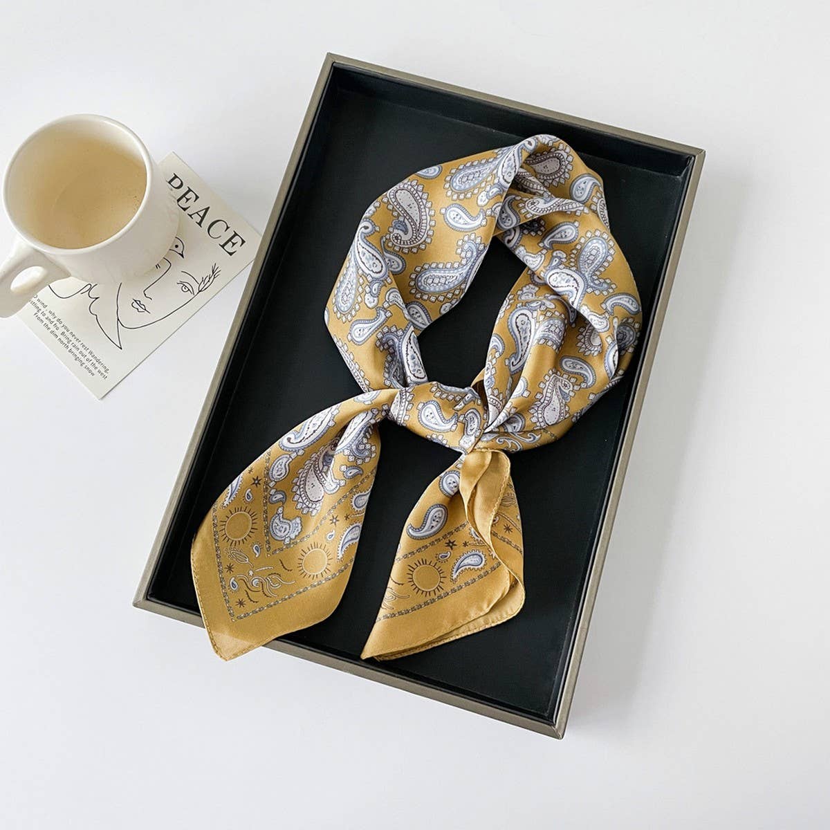 Paisley Satin Square Scarf – 70cm