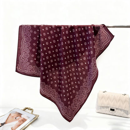 Paisley Herringbone Pattern Silk Scarf_CWASC03316