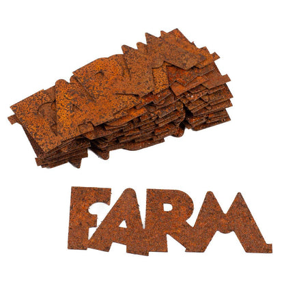 4-1/2" Rusty Tin "Farm" Word Cutout