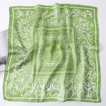 27in Paisley Lace Print Satin Square Scarf Women_CWASC1435