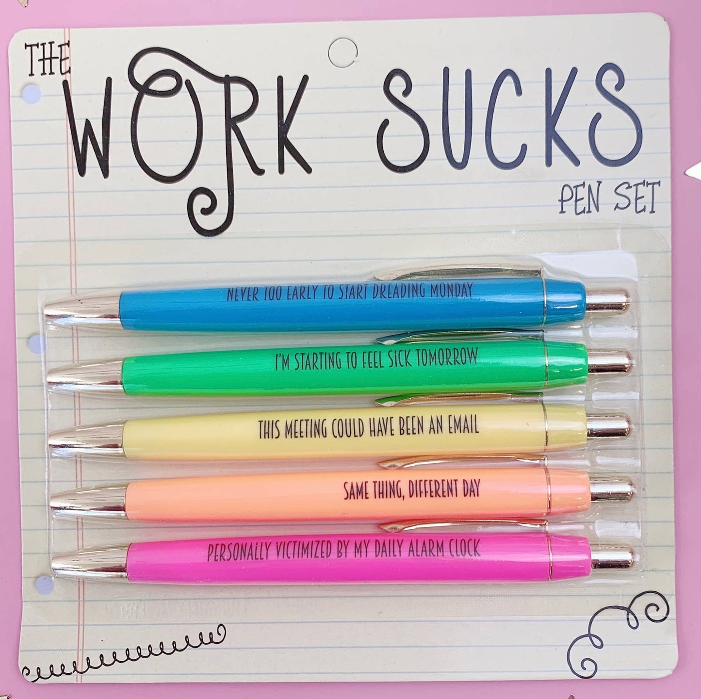 Work Sucks Pen Set (funny gifts, office gifts, work humor)