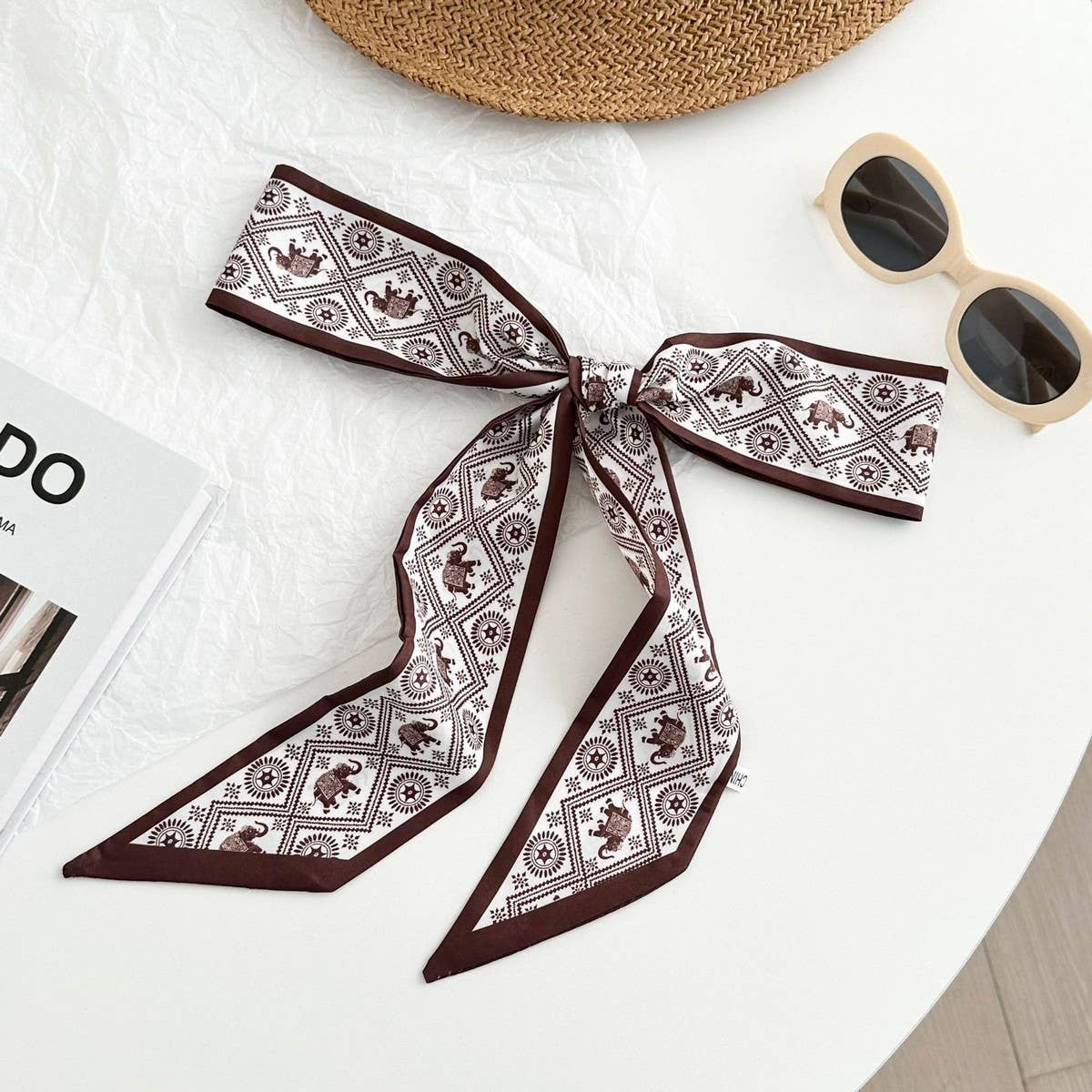 Paisley Long Ribbon Scarf Neck Tie Wrap_CWASC02968