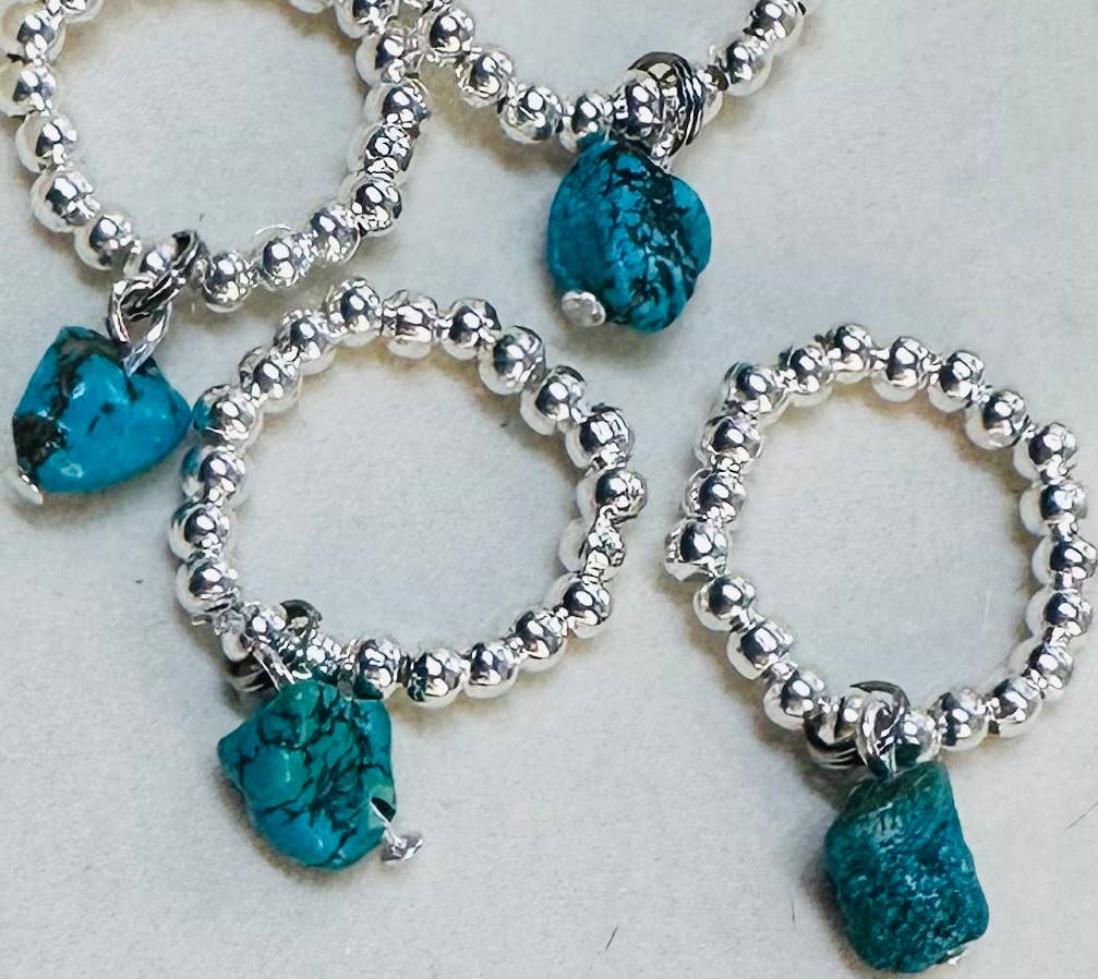 Silver & Turquoise Bandana Stretch Charm