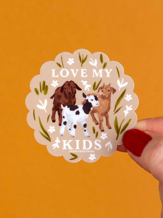 Love My Kids Goats Decal Sticker